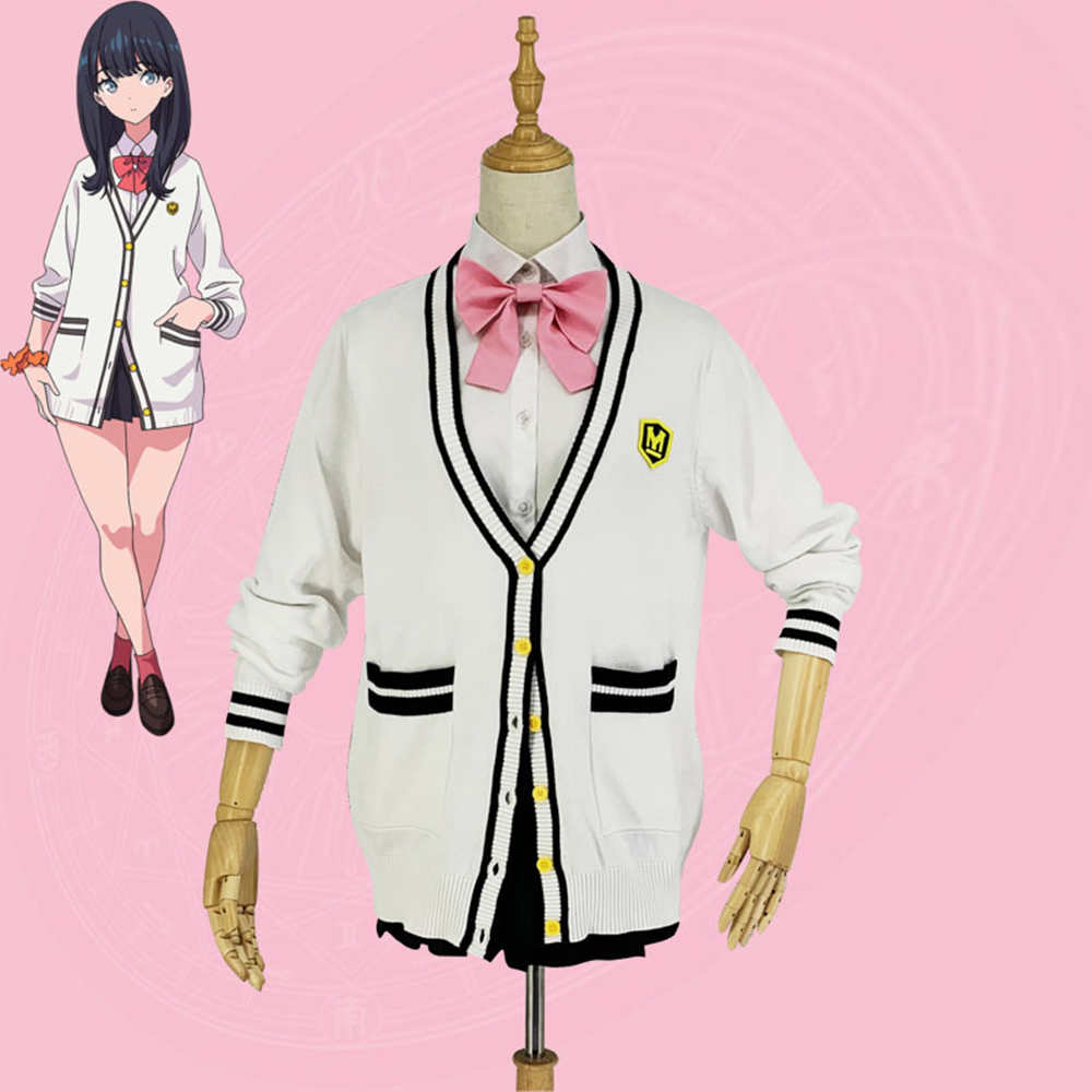 SSSS.Gridman Takarada Rikka Cosplay Costume Coat Shirt Skirt Bow Tie -Takerlama