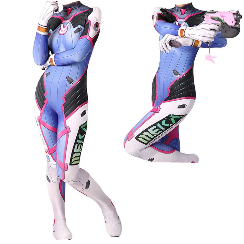 Game Overwatch D.VA Cosplay Costume Charlet Chung Bodysuit