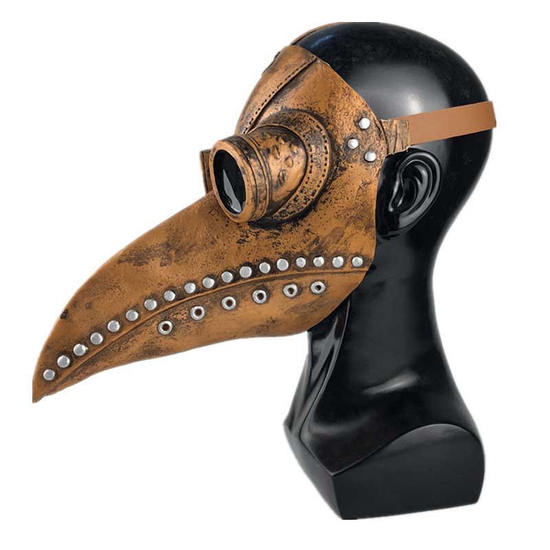 Scary Raven Gothic Plague Doctor Halloween Cosplay Face Mask Creepy Black Death Bird Beak Costume Persona Props-Takerlama