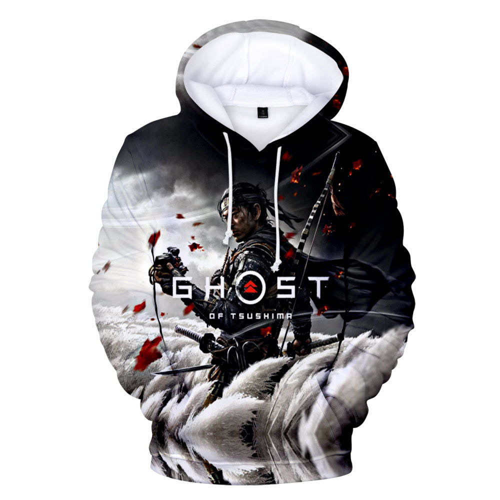 Game Ghost of Tsushima Samurai Sakai Pullover Hoodies 3D Print Sweatshirt-Takerlama