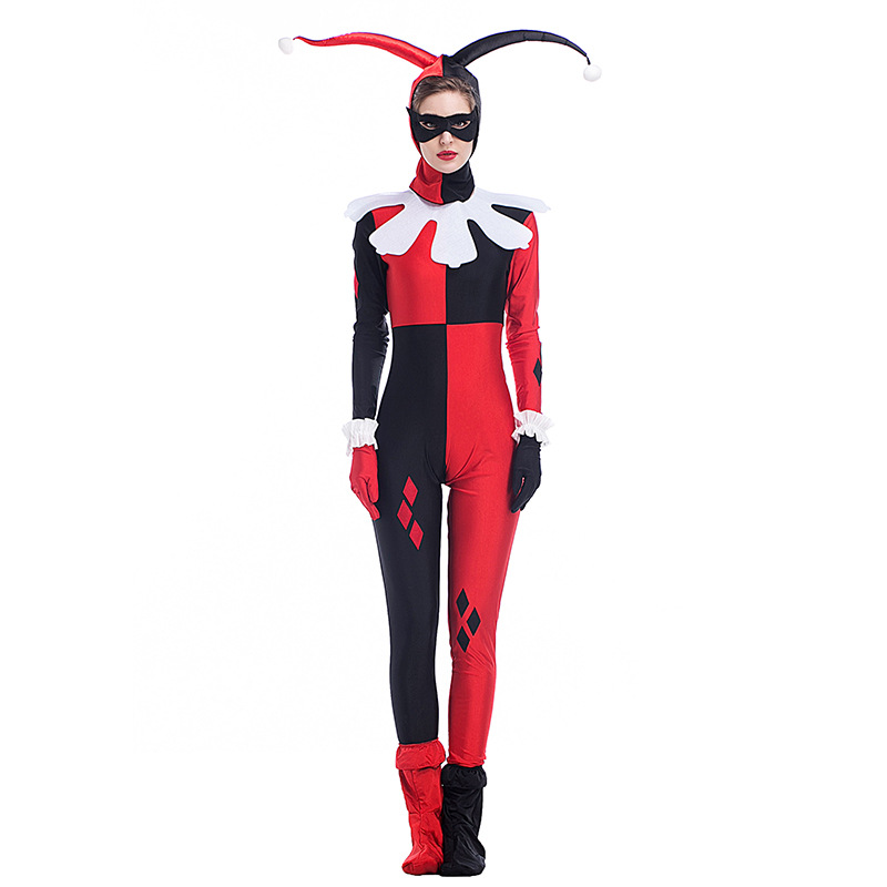 DC Comics Suicide Squad Harley Quinn Jumpsuit Black And Red Costume