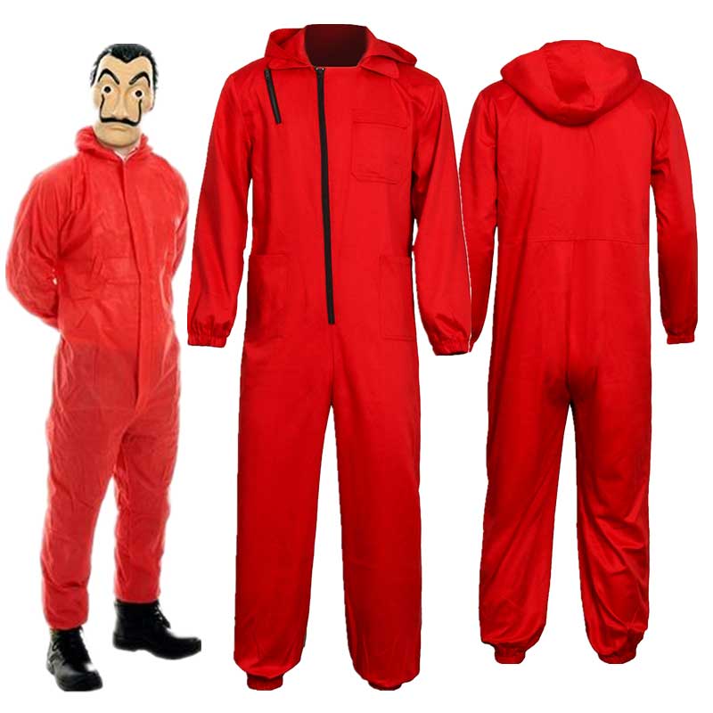 La Casa De Papel Season 3 Dali Halloween Costume Money Heist Men Cosplay Jumpsuit Halloween Carnival Masquerade-Takerlama