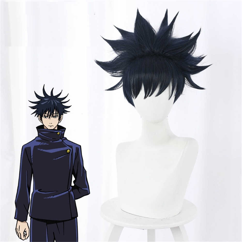  Anime Jujutsu Kaisen Cosplay Fushiguro Megumi Hair Role Play Costume Wigs with Free Cap -Takerlama