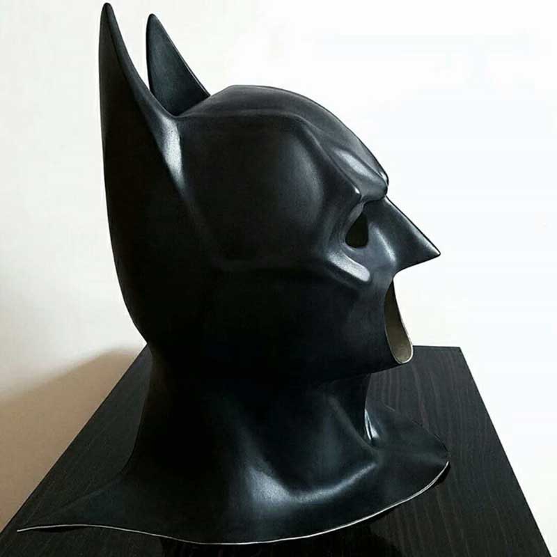 Adult Dark Knight Batman Bruce Wayne Half Face Latex Halloween Mask Superhero Cosplay-Takerlama