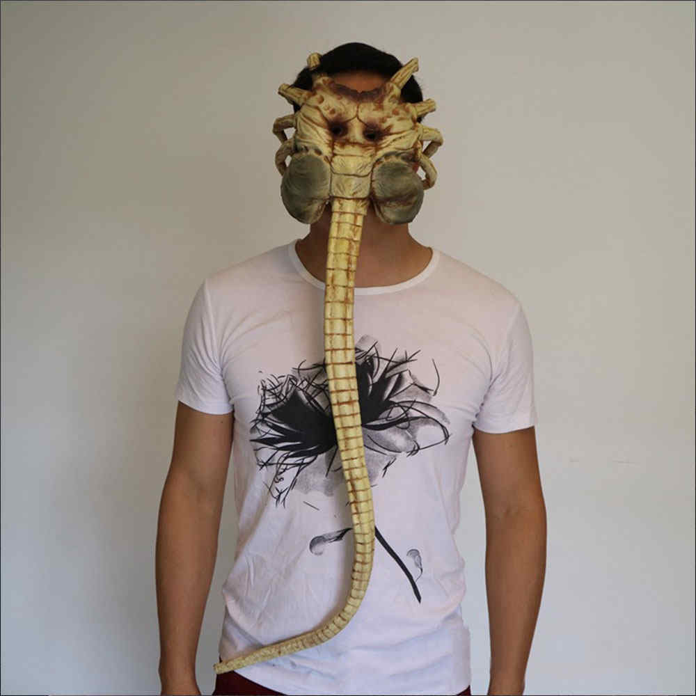 Facehugger Latex Mask Face Alien Covenant Costume Halloween Prop Scary Claws Insect-Takerlama