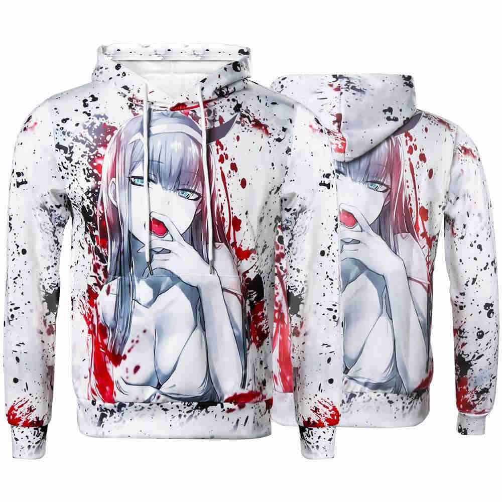 Unisex Anime DARLING in the FRANXX Zero Two Hoodies 3D Print Sweatshirt Streetwear Tops-TAkerlama