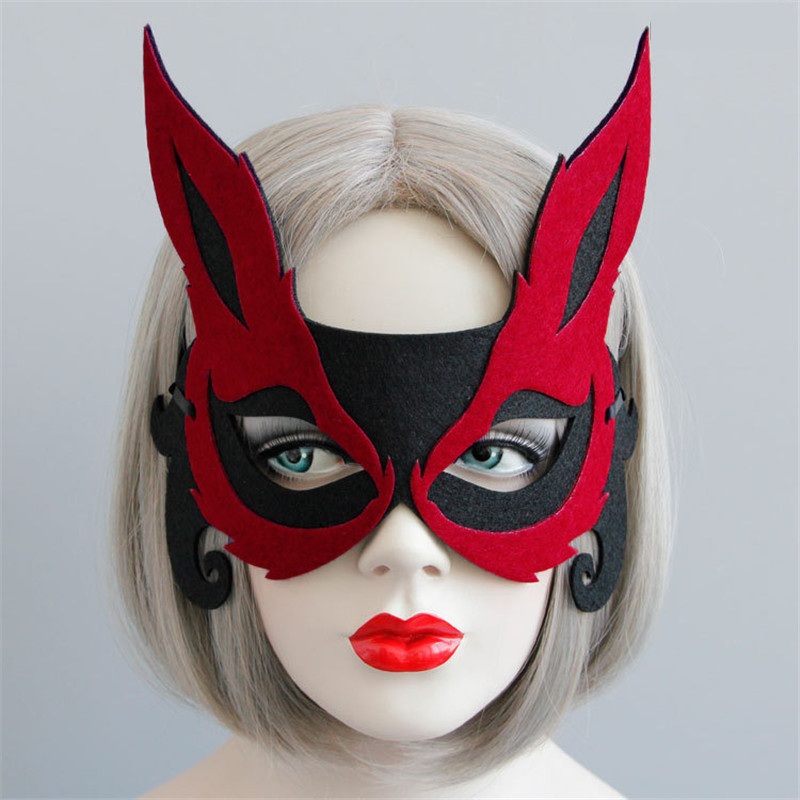 1pc Red Sexy Fox Half Face Mask Universal Face Decoration Costume Cosplay Carnival Masquerade Mask Halloween Party Mask