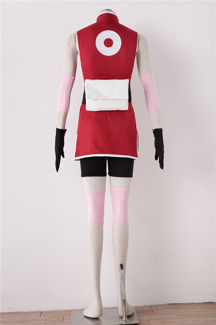 Anime Naruto Haruno Sakura Costume Cosplay Dress for Kids Adults 