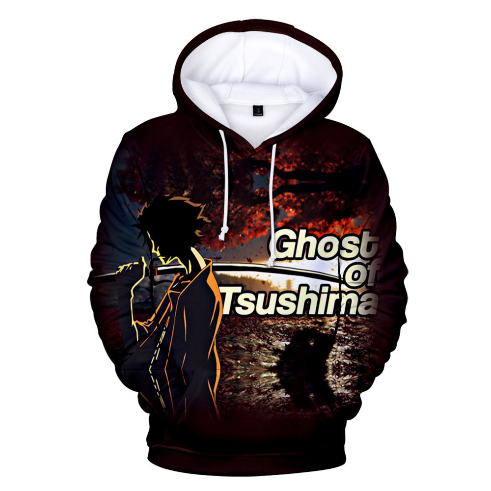 Game Ghost of Tsushima Samurai Sakai Pullover Hoodies 3D Print Sweatshirt-Takerlama