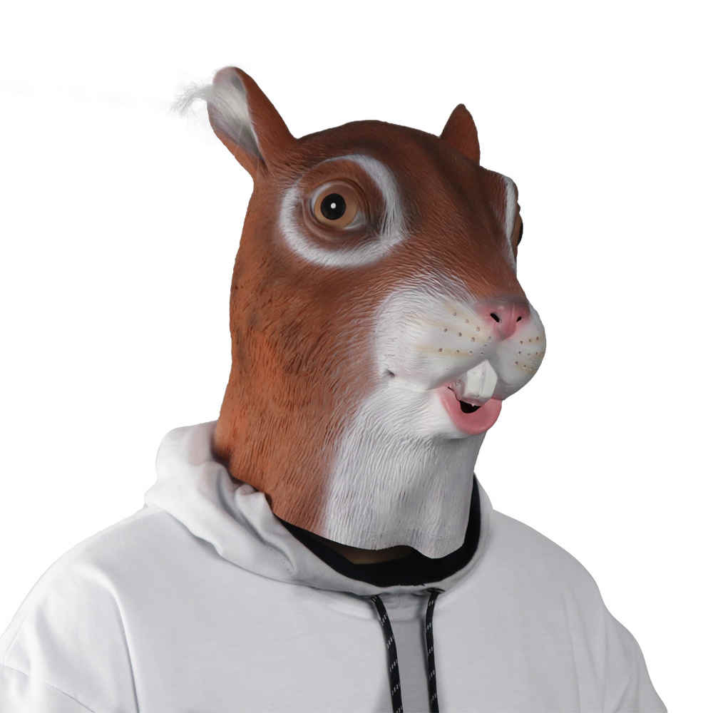 Animal Head Latex Face Squirrel Costume Mask For Halloween Carnival Cosplay Party-Takerlama