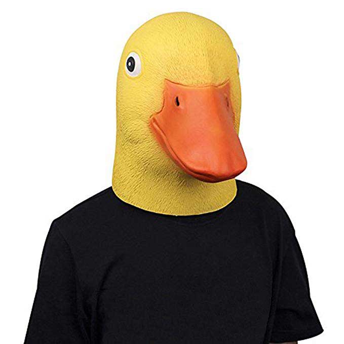 Novelty Halloween Latex Yellow Duck Mask Adult