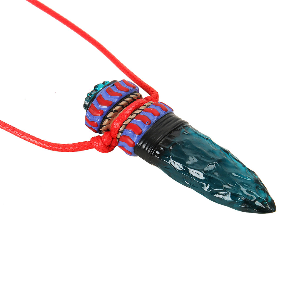 Anime Cosplay Princess Mononoke Hime Amulet Blue Wolf Fangs Necklace