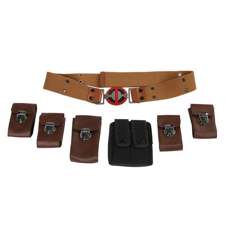 Deadpool Belt Full Set Buckle Pouches Costume Ryan Reynolds Halloween Cospaly Props