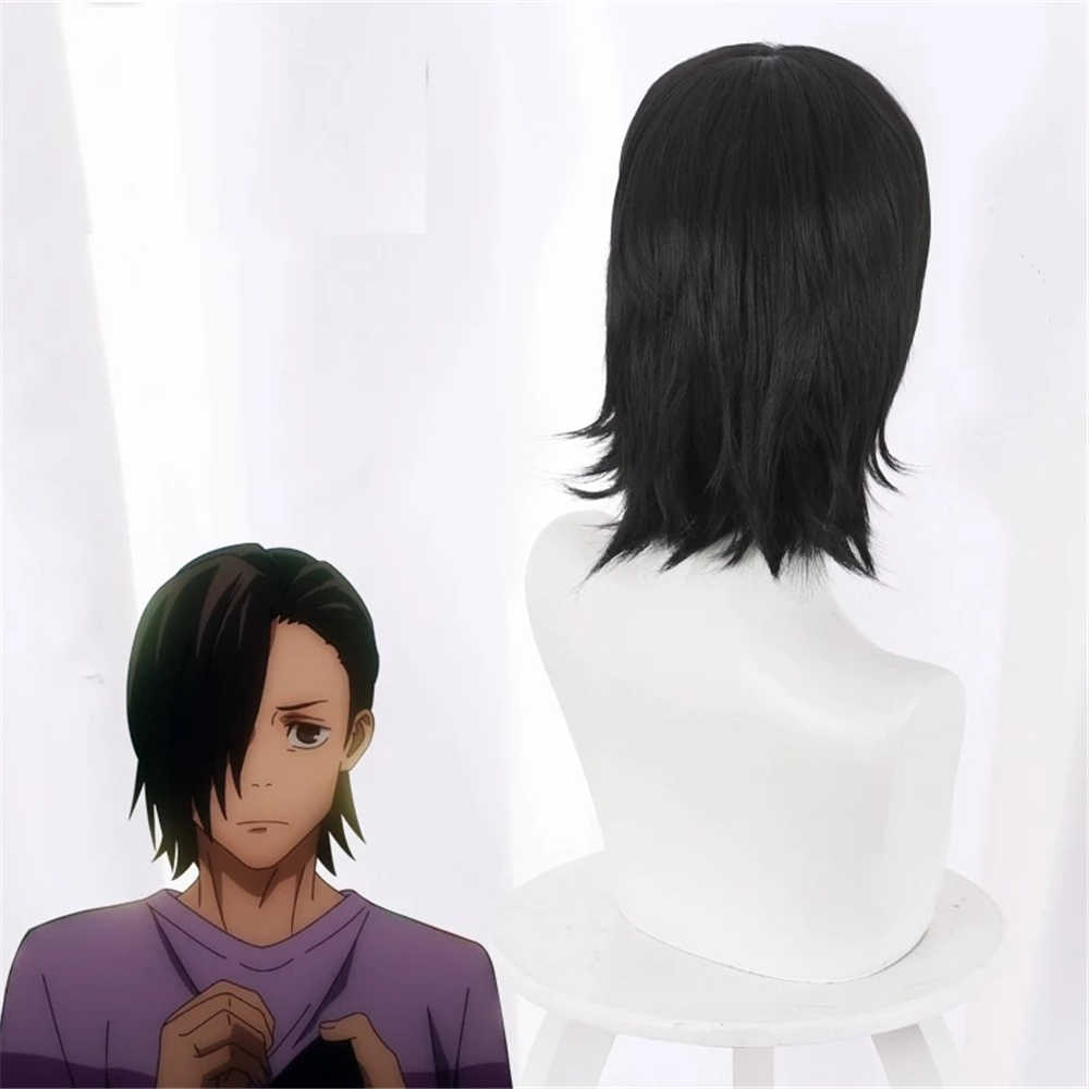 Anime Jujutsu Kaisen Yoshino Junpei Cosplay Wig Black Short Straight Hairs -Takerlama
