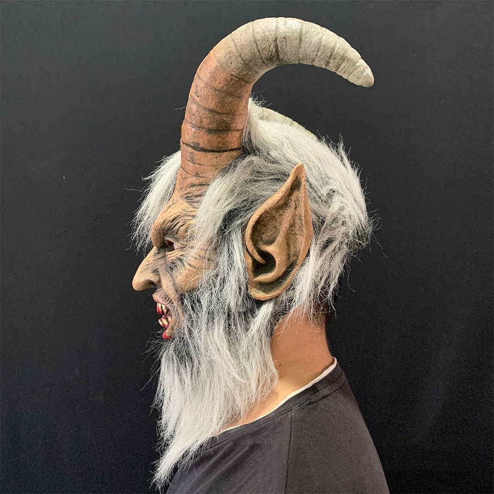 Scary Lucifer Demon Devil Movie Cosplay Horrible Mask Adults Halloween Costume Party Props-Takerlama