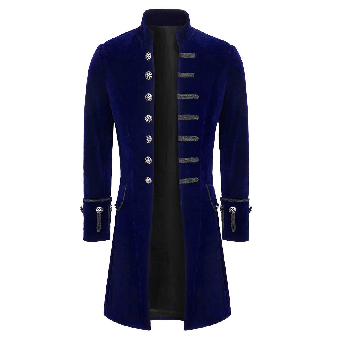  Mens Velvet Goth Steampunk Victorian Frock Coat