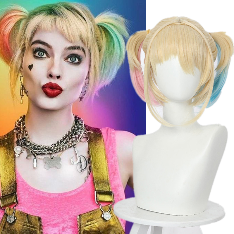 Movie Birds Of Prey Harley Quinn Cosplay Wig Blonde Synthetic Hair DC Super Hero-Takerlama