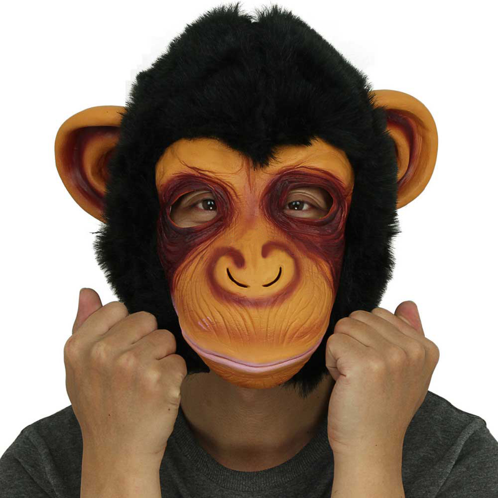 Creepy Gorilla Mask Head Halloween / Monkey Latex Mask Scary Animal Masks Masquerade Cosplay Party 