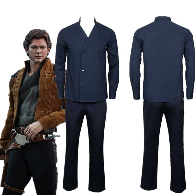 Deluxe Movie Solo: A Star Wars Story Cosplay Costume Han Solo Men Halloween Outfits Coat Shirt Trousers Custom Made
