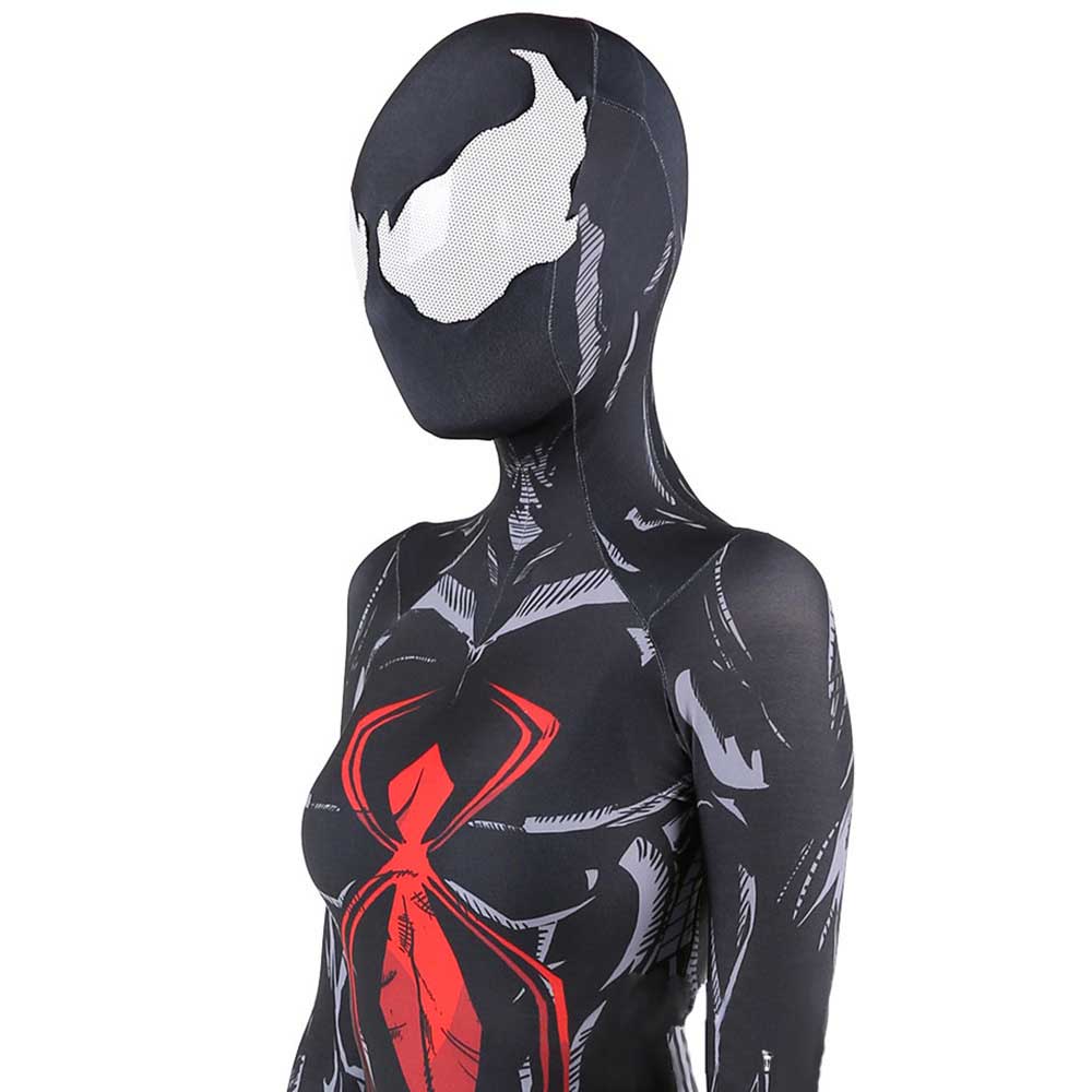 BLACK WIDOW Venom Costume Cosplay Big Glasses Venom Spider Cosplay Costume Halloween Zentai Suit Spiderman Costume Adult Kids