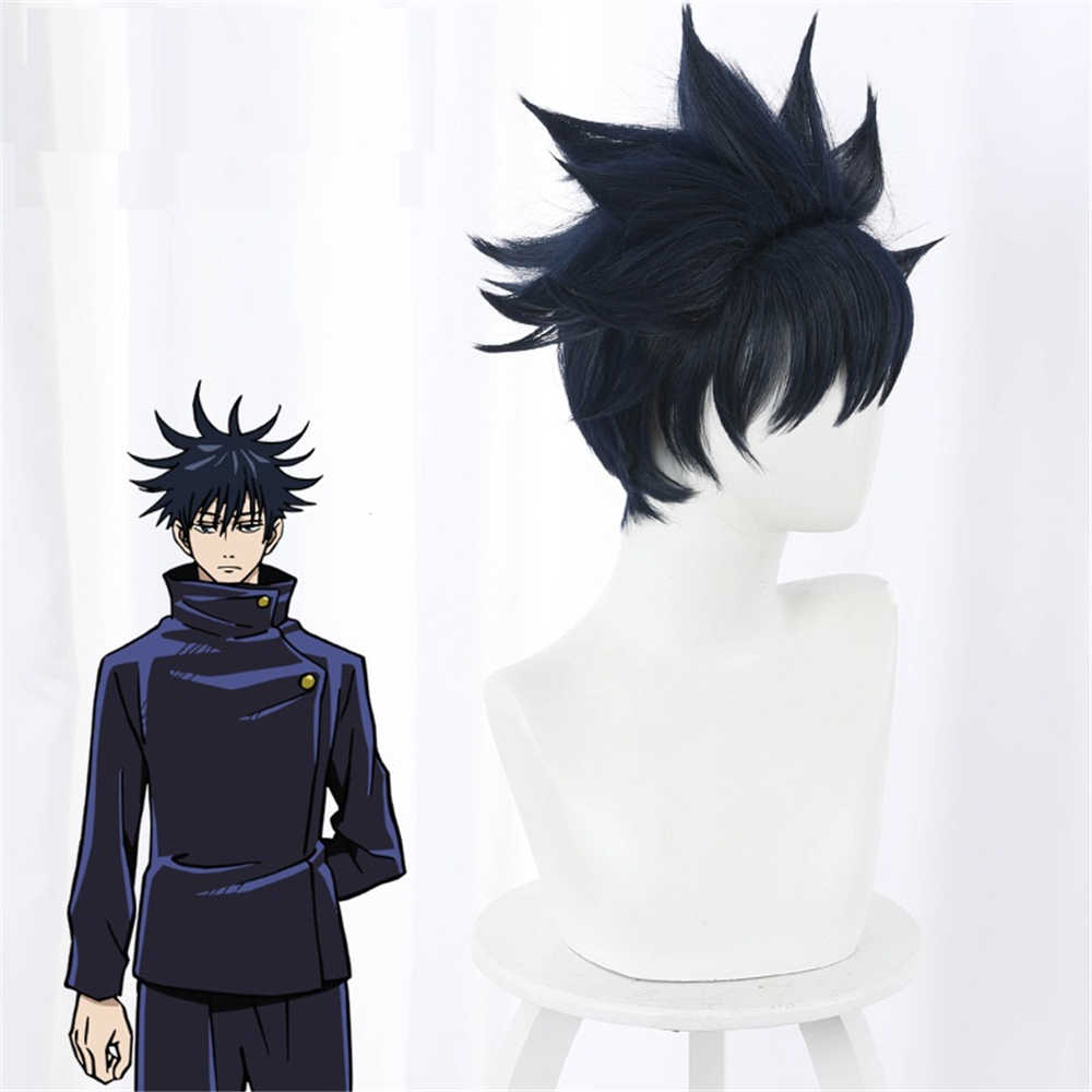  Anime Jujutsu Kaisen Cosplay Fushiguro Megumi Hair Role Play Costume Wigs with Free Cap -Takerlama