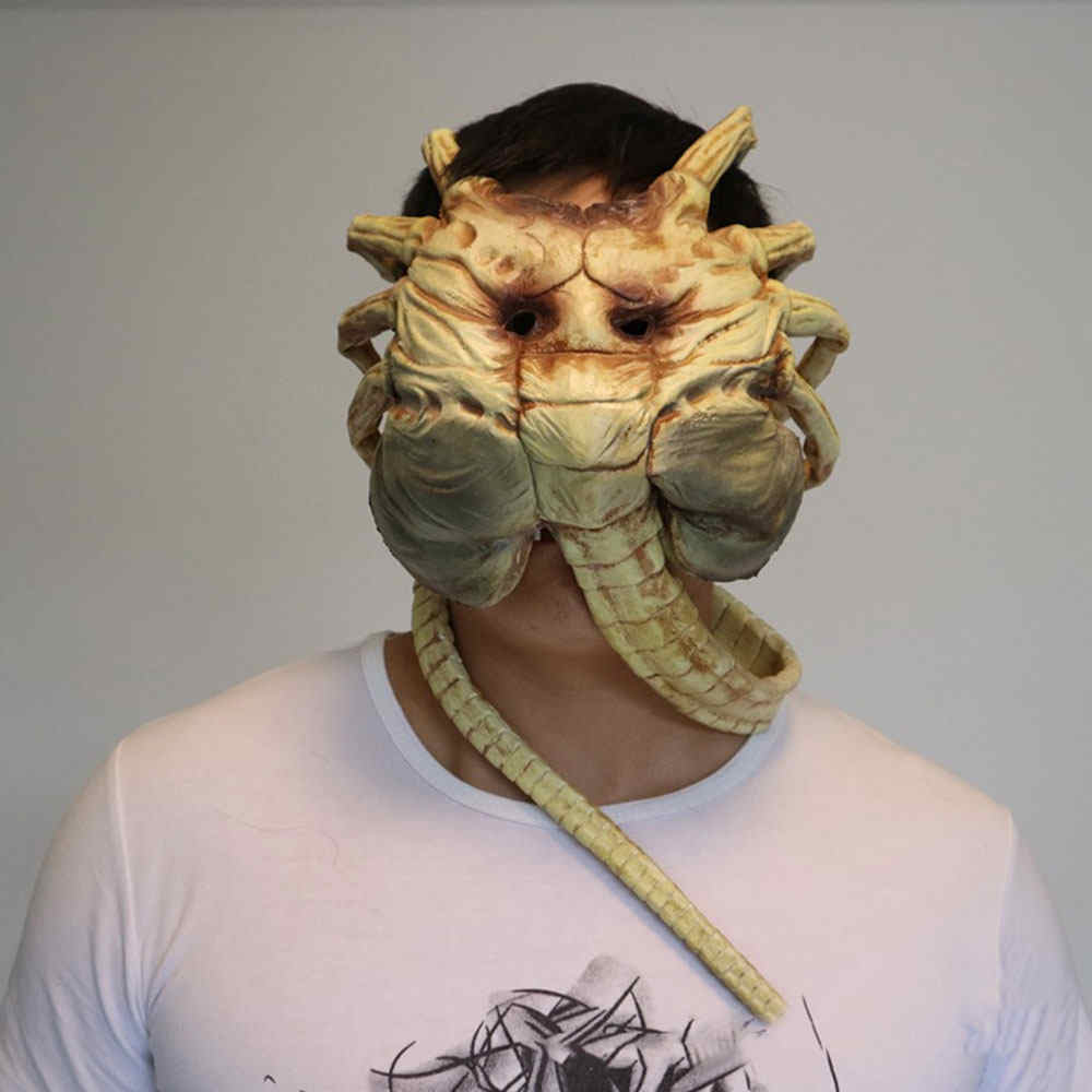 Facehugger Latex Mask Face Alien Covenant Costume Halloween Prop Scary Claws Insect-Takerlama
