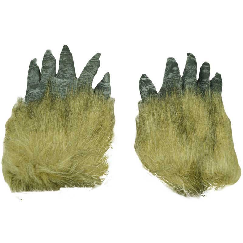 Creepy Cosplay Latex Rubber Wolf Head Hair Horror Mask Gloves For Masquerade Halloween Party