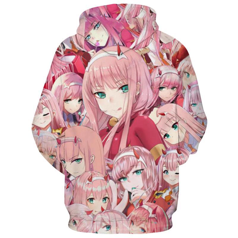 Unisex Anime DARLING in the FRANXX Zero Two Hoodies 3D Print Sweatshirt Streetwear Tops