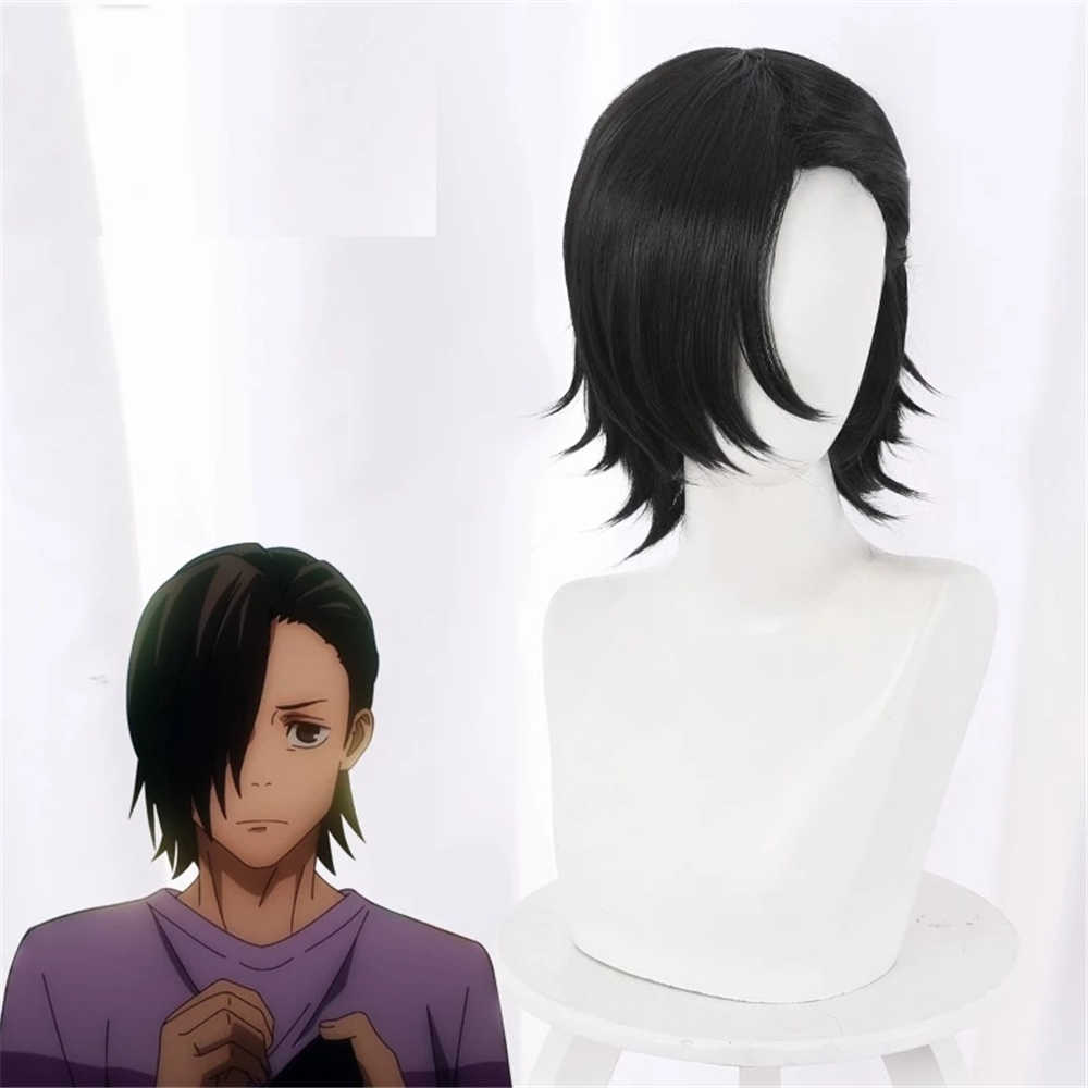 Anime Jujutsu Kaisen Yoshino Junpei Cosplay Wig Black Short Straight Hairs -Takerlama