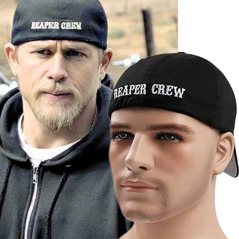 SOA Sons of Anarchy for Reaper Crew Fitted Baseball Cap Hat Embroidered Hat Black-