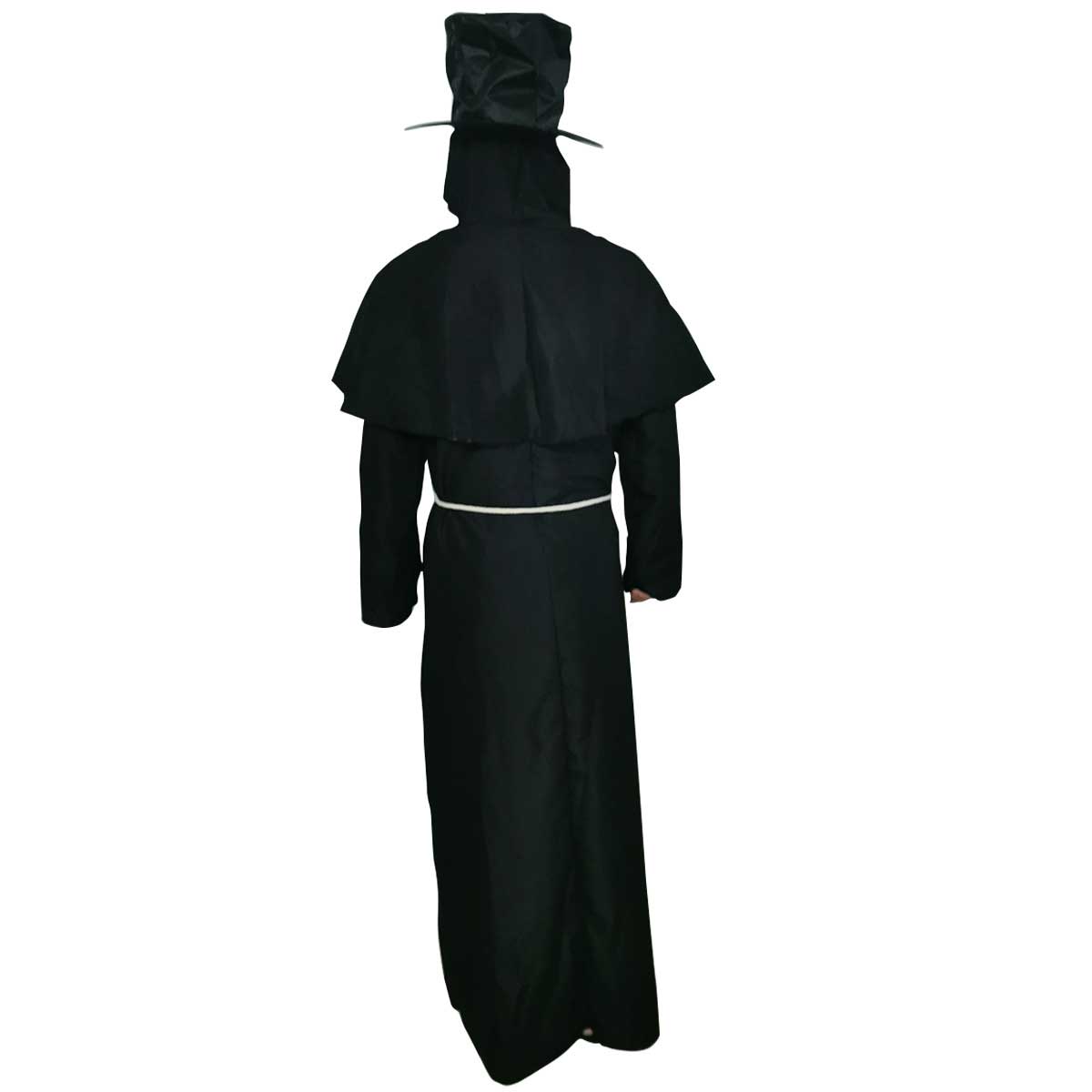 Steampunk Black Death Plague Doctor Halloween Cospaly Costume Gothic Tunic Hooded Uniform-Takerlama