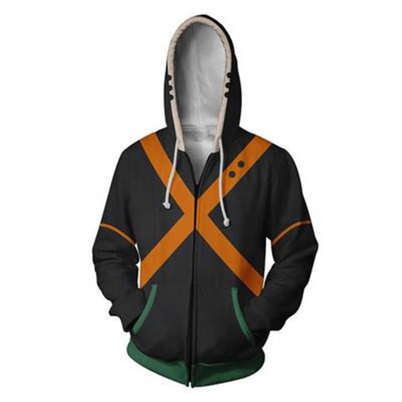 New My Hero Academia Hoodie Boku no Hero Academia 3D Printed Sweatshirt Long-Sleeve Zipper Hooded Hoodie Coat Halloween Cosplay