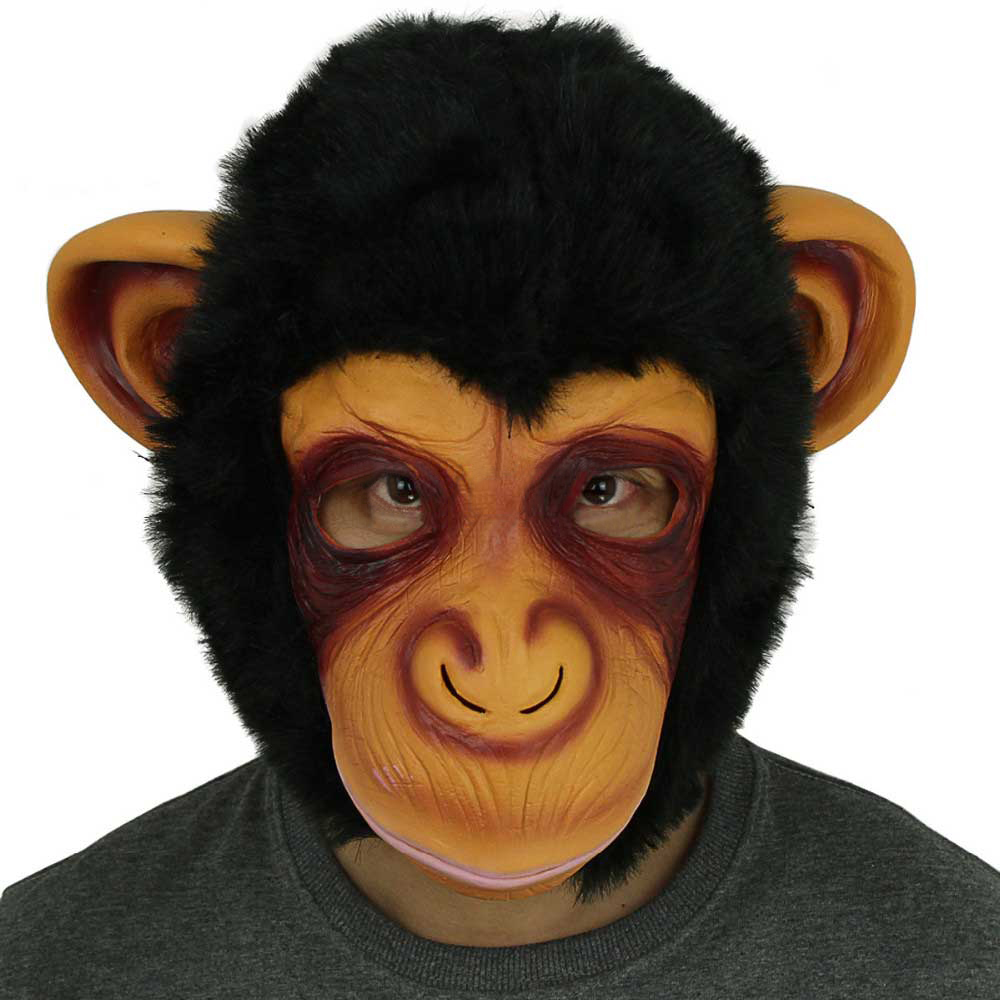 Creepy Gorilla Mask Head Halloween / Monkey Latex Mask Scary Animal Masks Masquerade Cosplay Party 