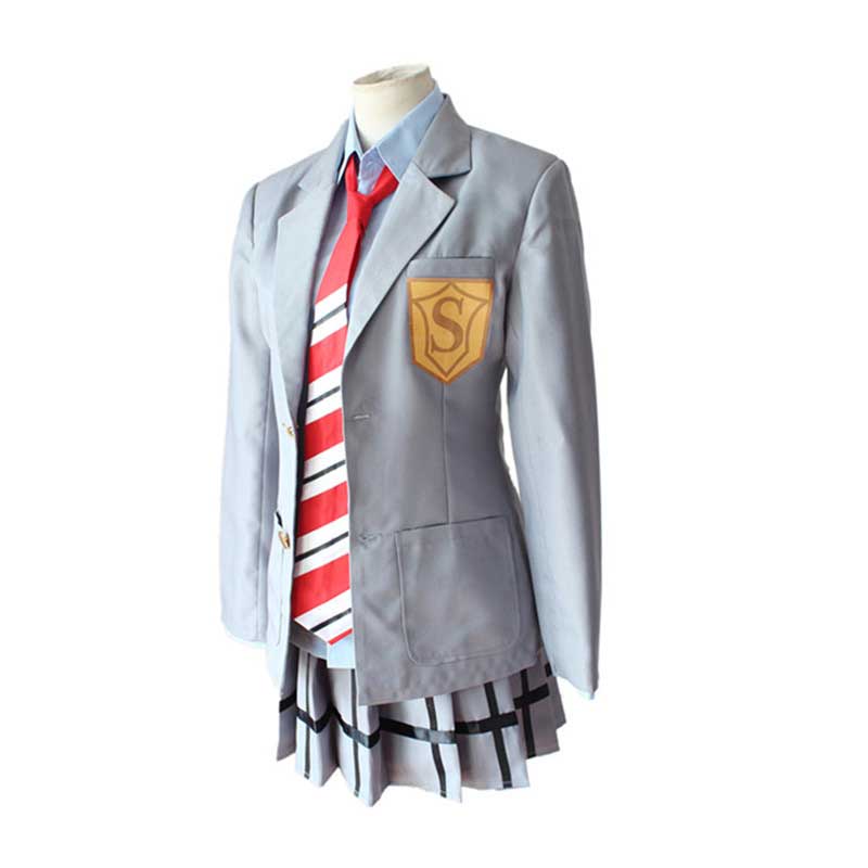 Kimi no Uso Your Lie In April Uniform Dress Kaori Miyazono Cosplay Costume