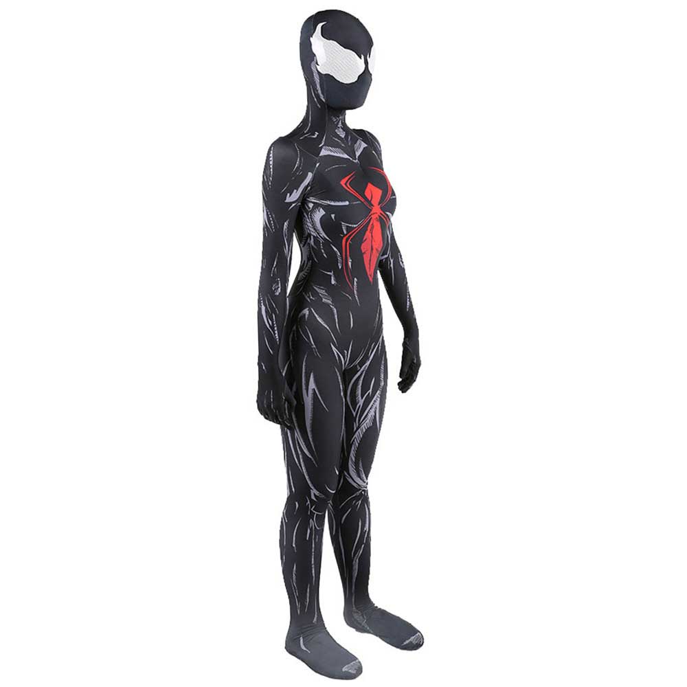 BLACK WIDOW Venom Costume Cosplay Big Glasses Venom Spider Cosplay Costume Halloween Zentai Suit Spiderman Costume Adult Kids