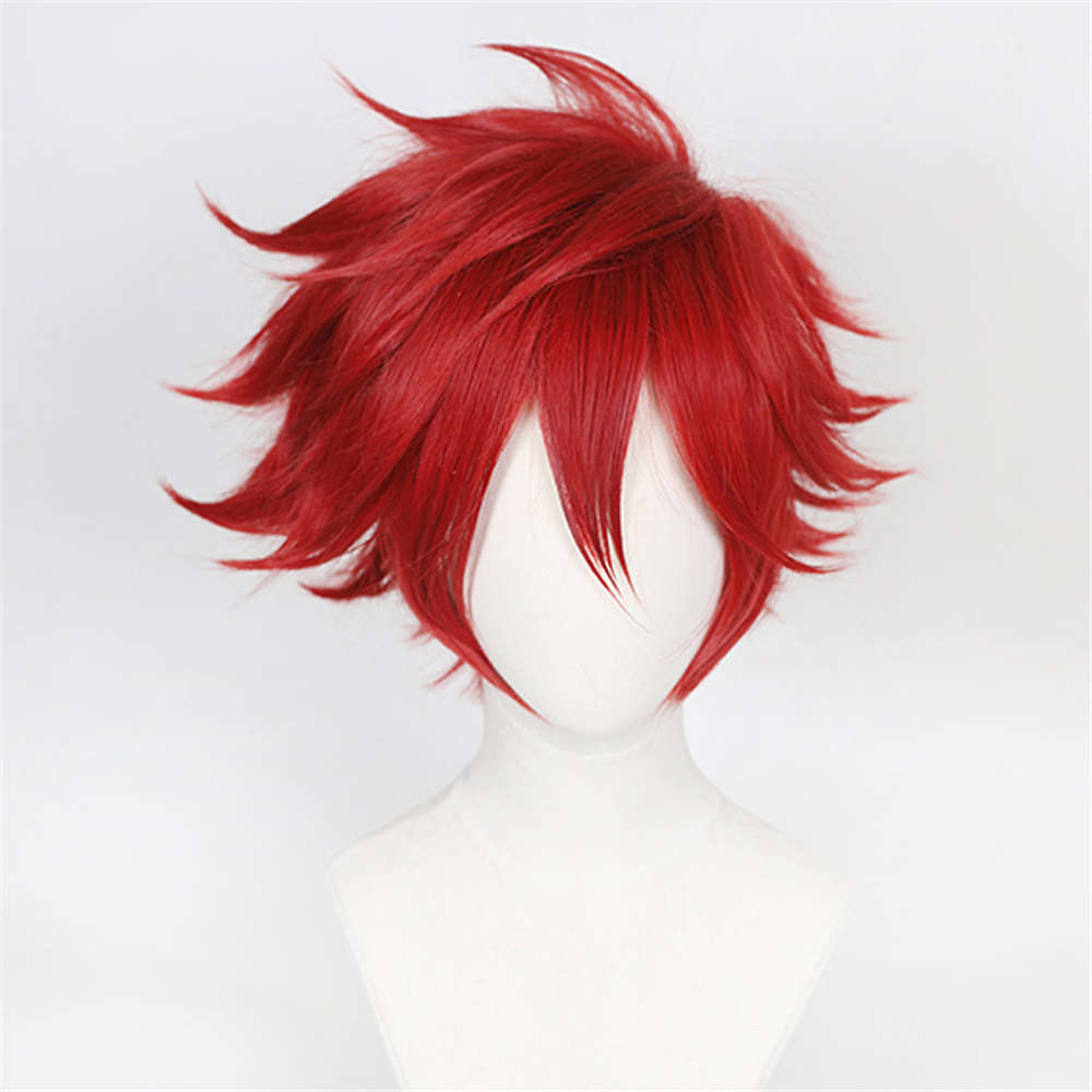 Anime SK8 the Infinity Reki Cosplay Wig Red Hair Men Short Curly Headwear Halloween Carnival Party Props-Takerlama