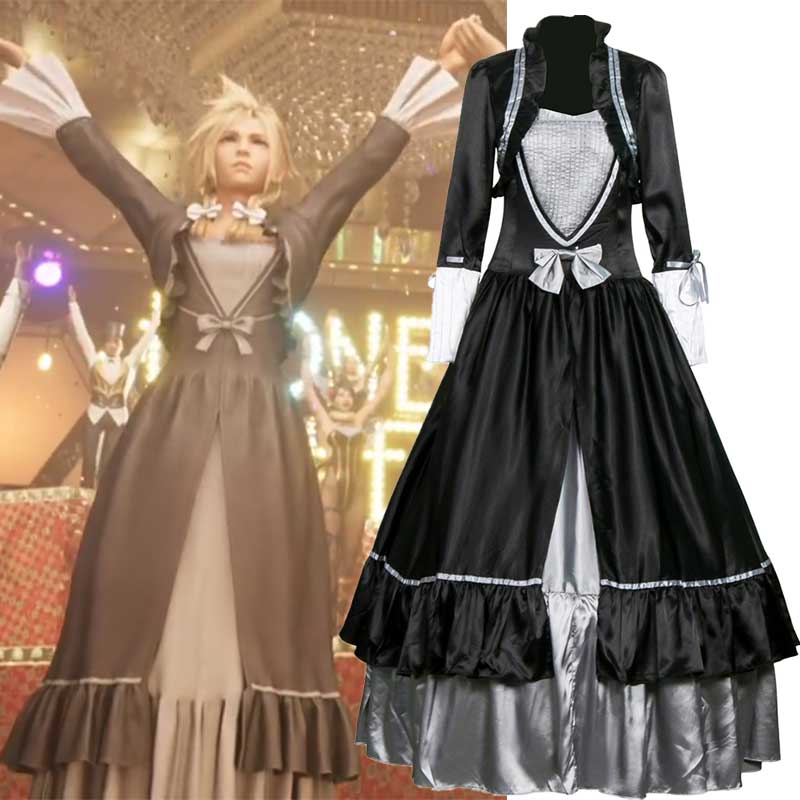 Game Final Fantasy 7 VII Remake Final Fantasy VII Remake Game Women Outfit Cloud Strife Cosplay Costume-Takerlama