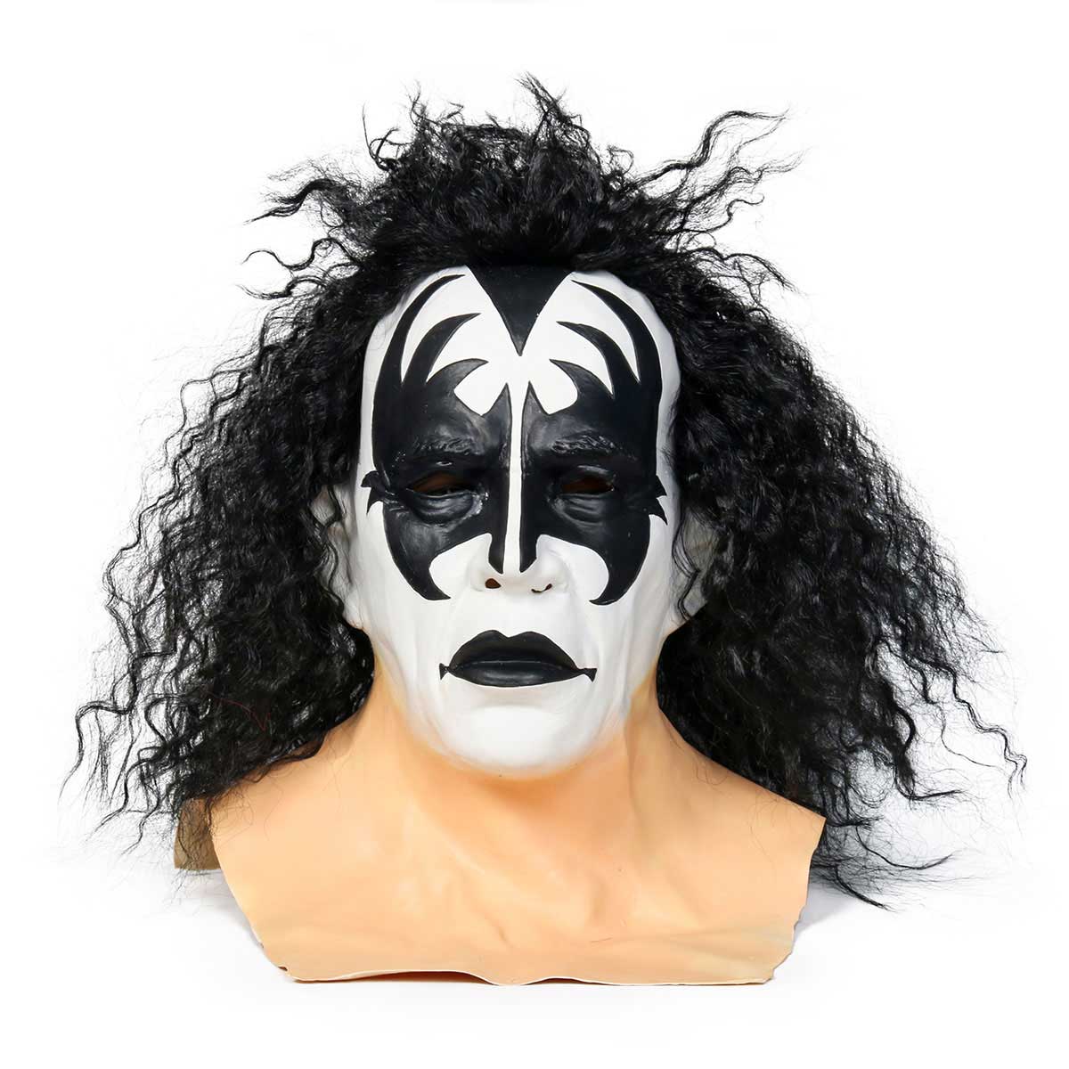 Kiss Gene Simmons Demon Latex Mask Halloween Cosplay Wig Carnival Masquerade Accessory Prop-Takerlama