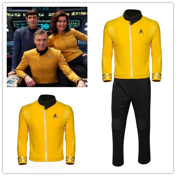 Star Trek Discovery Captain Christopher Pike Cosplay Costume Commander Uniform Jacket Pants