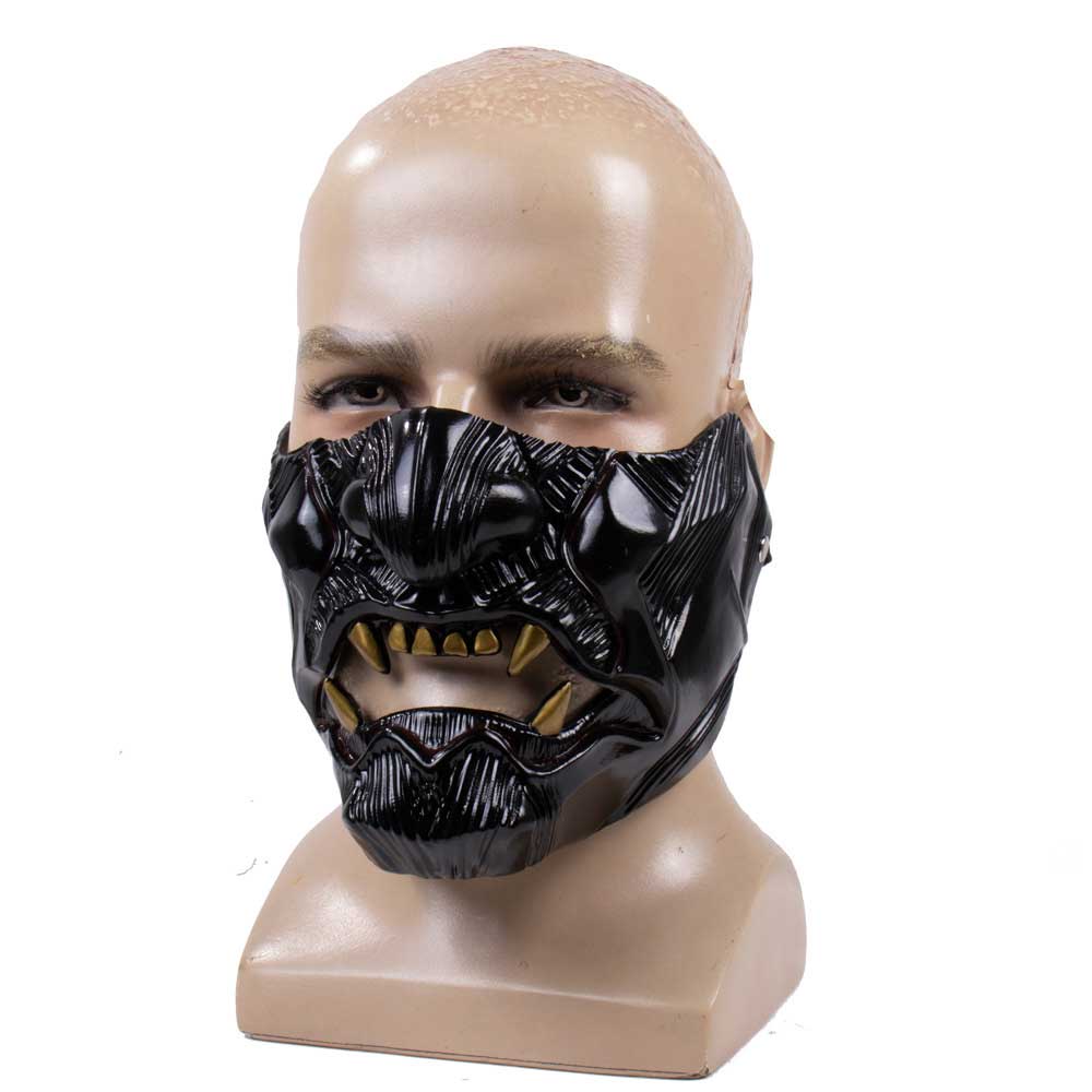 Ghost of Tsushima Cosplay Jin Sakai Half Face Samurai Mask Halloween Masquerade Game Warrior Accessory Prop -Takerlama