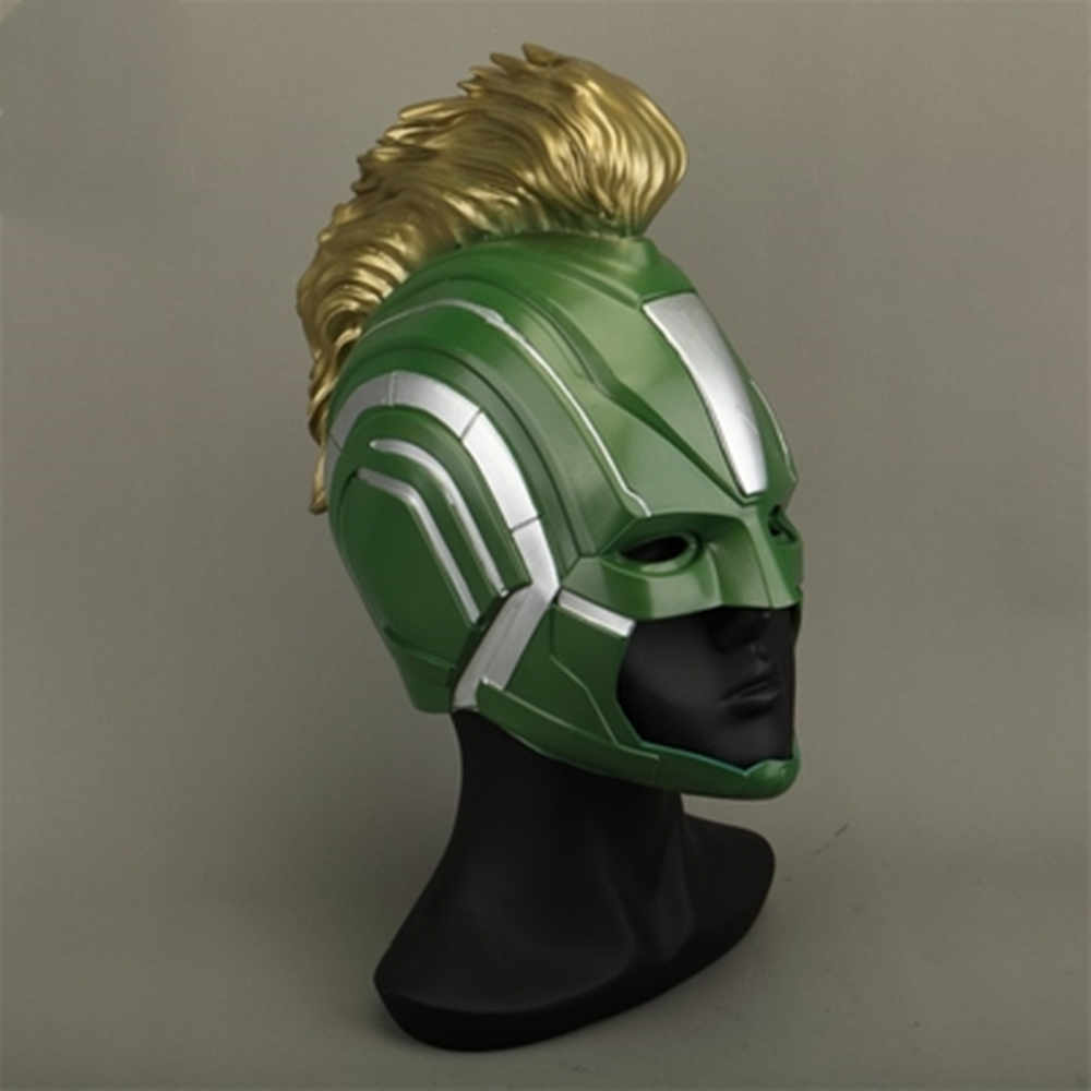 Movie Captain Marvel Helmet Carol Danvers Cosplay PVC Red Green Mask Halloween Costume Fancy Party Props Fans Gifts