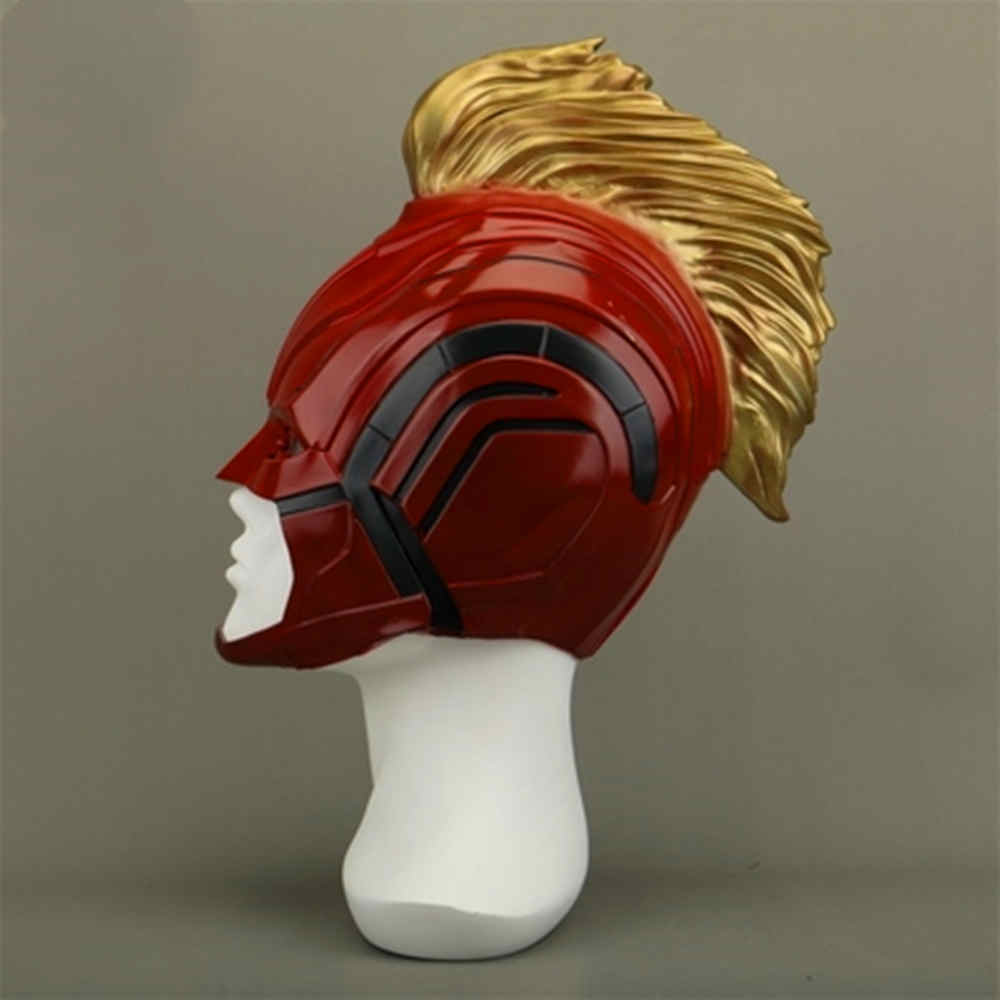 Movie Captain Marvel Helmet Carol Danvers Cosplay PVC Red Green Mask Halloween Costume Fancy Party Props Fans Gifts