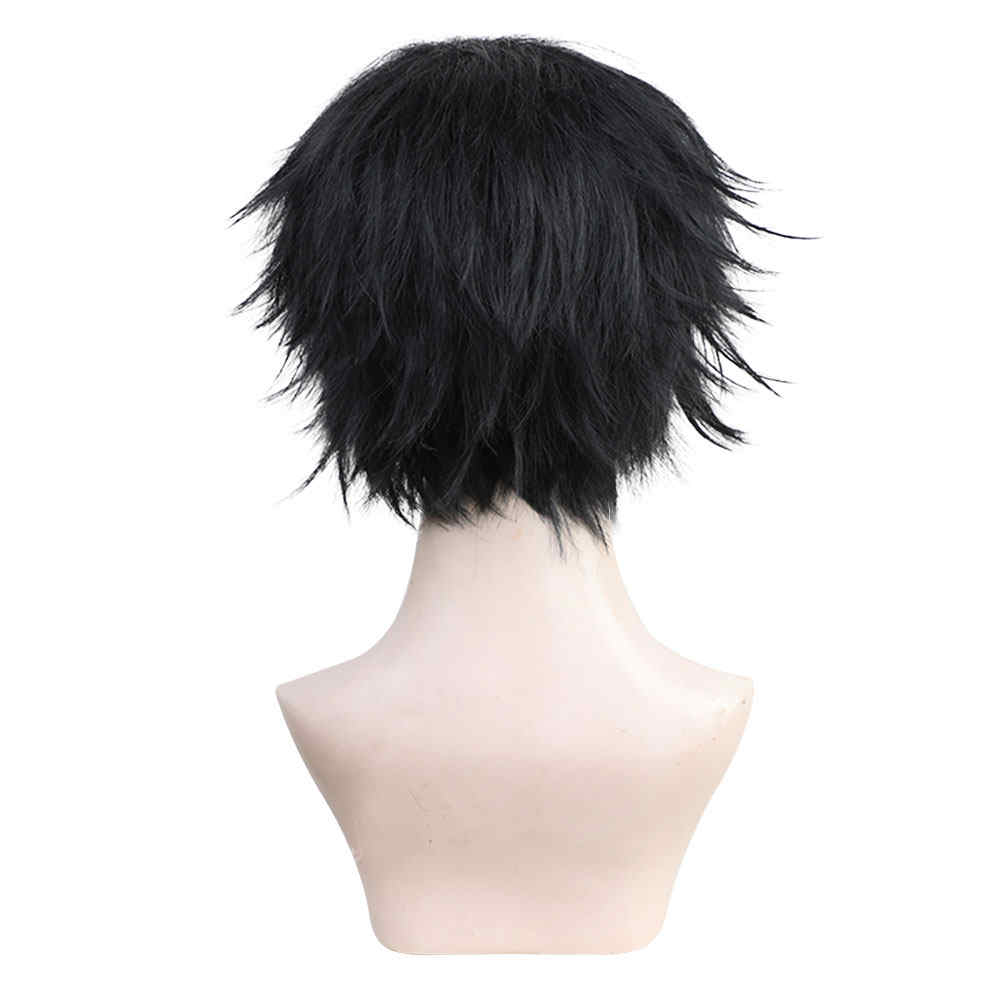 Anime Demon Slayer:Kimetsu no Yaiba Kaigaku Halloween Cosplay Costume Wig Black Short Hair-Takerlama