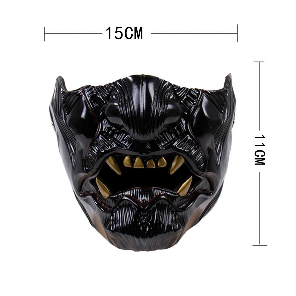 Ghost of Tsushima Cosplay Jin Sakai Half Face Samurai Mask Halloween Masquerade Game Warrior Accessory Prop -Takerlama