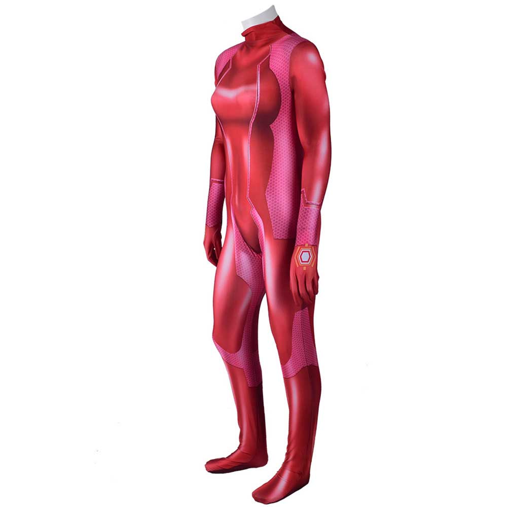 Game Metroid Zero Suit Samus Cosplay Costume Red Zentai