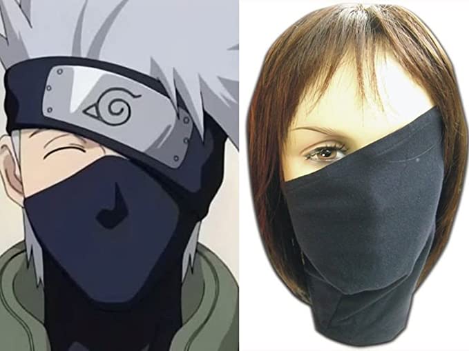 Anime Naruto Kakashi Hatake Cosplay Face Mask Black